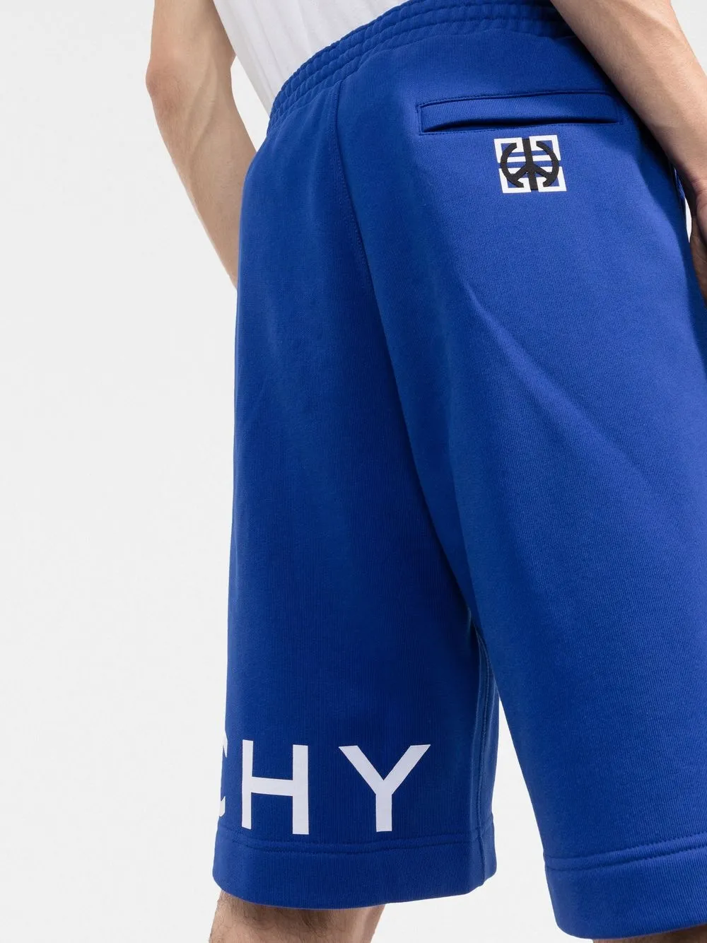 logo-print knee-length track shorts