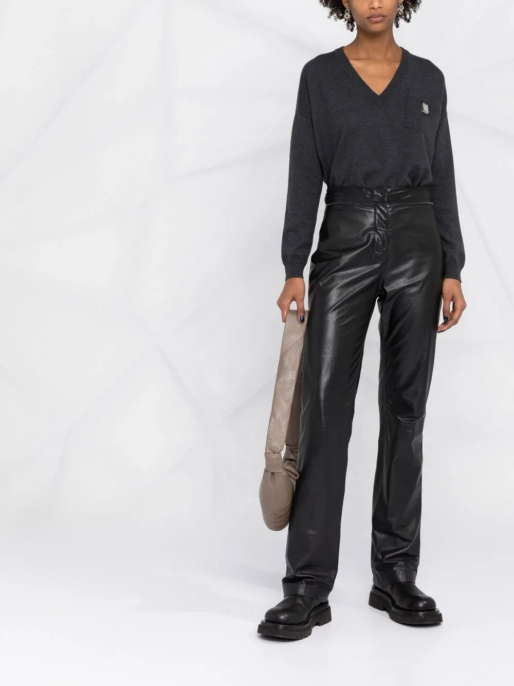 

Brunello Cucinelli suéter con cadena Monili - Gris
