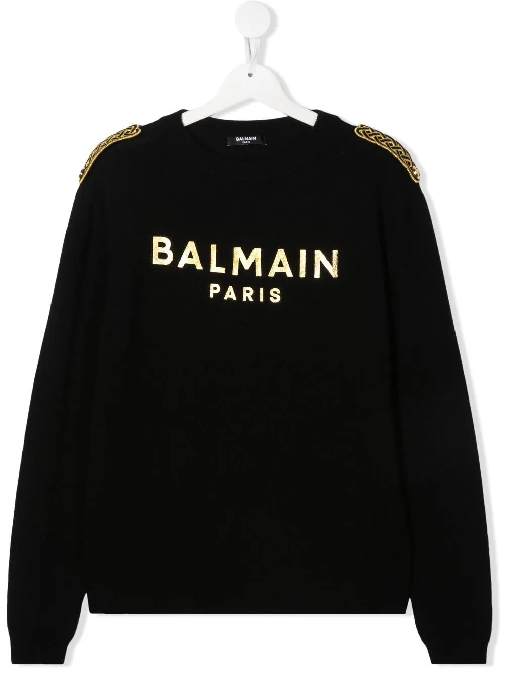 

Balmain Kids suéter con logo en intarsia - Negro