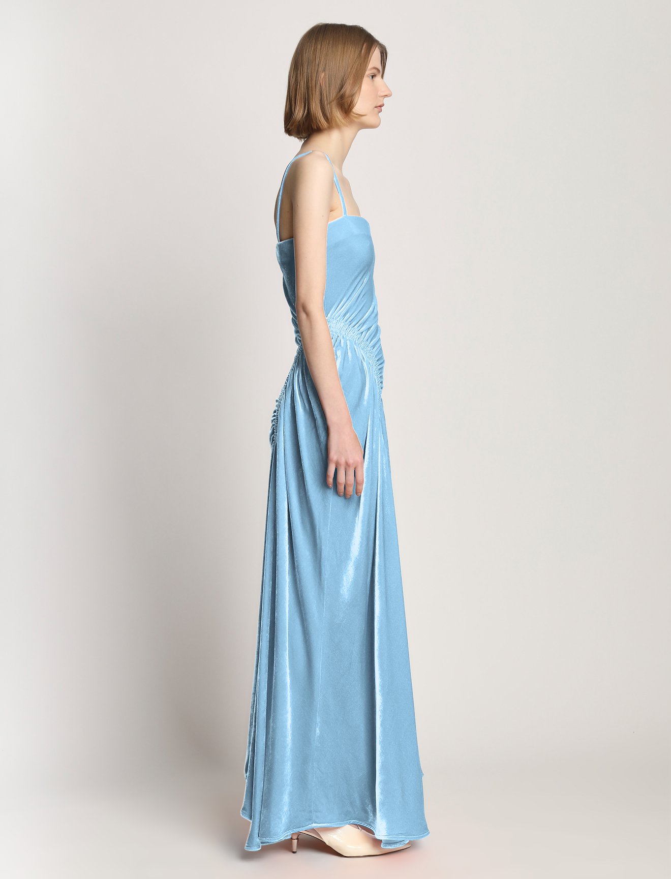 Silk Viscose Velvet Gathered Dress #1