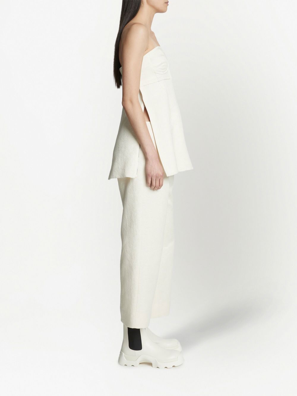 Shop Proenza Schouler Cotton Wool Jacquard Trousers In White