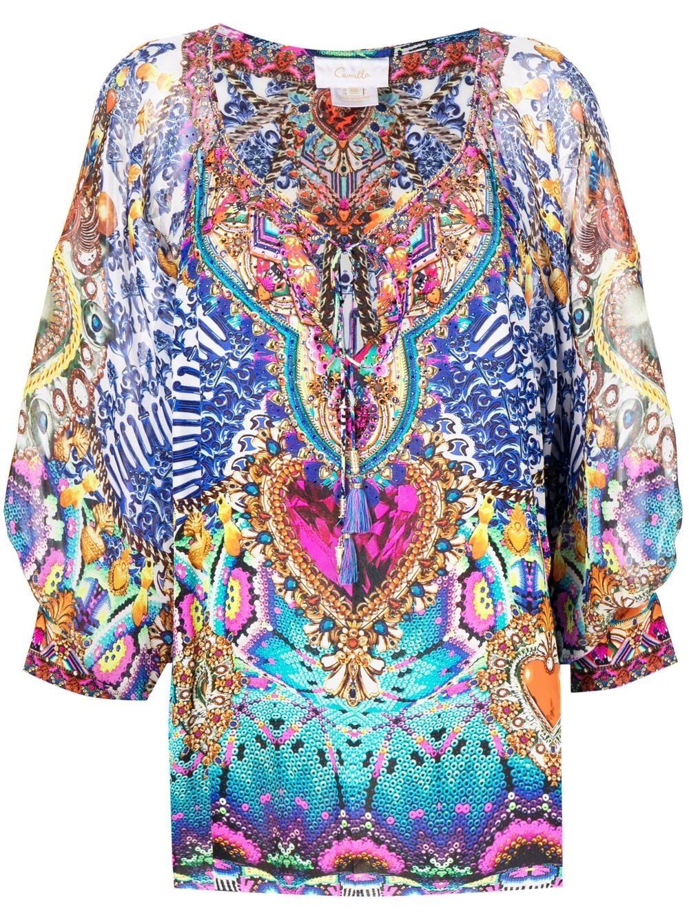 

Camilla raglan-sleeve cuffed blouse - Multicolour