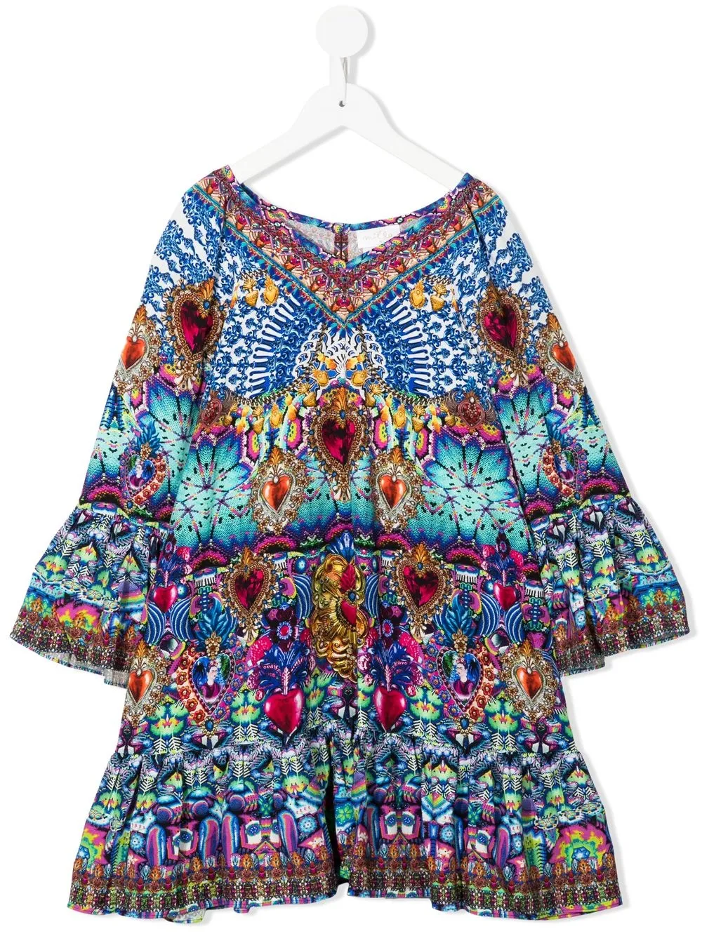 

Camilla Kids Lucky Charms mix-print gathered dress - Multicolour