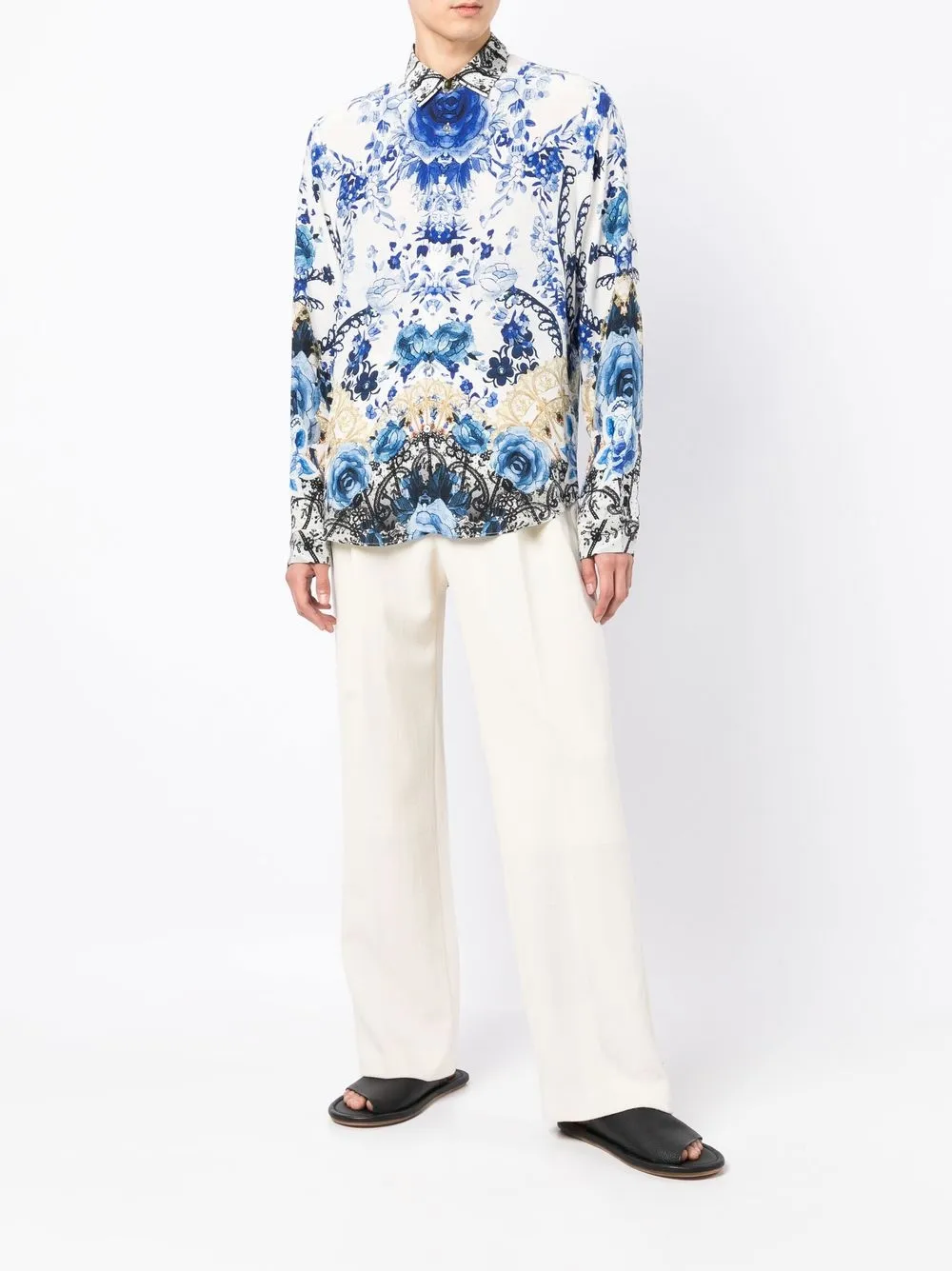 

Camilla collared long-sleeve shirt - Multicolour
