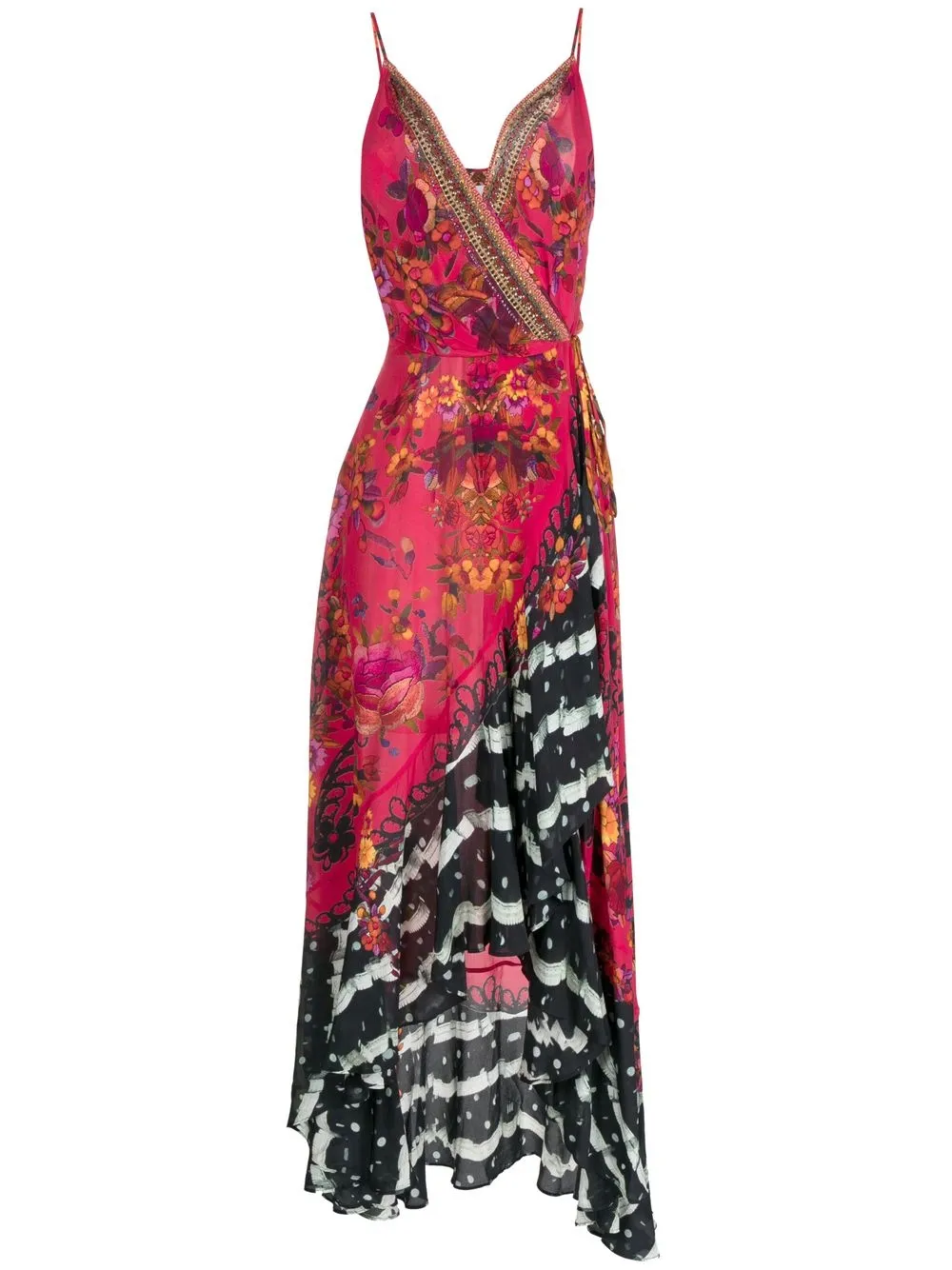 Camilla Printed Silk Wrap Dress In Red | ModeSens