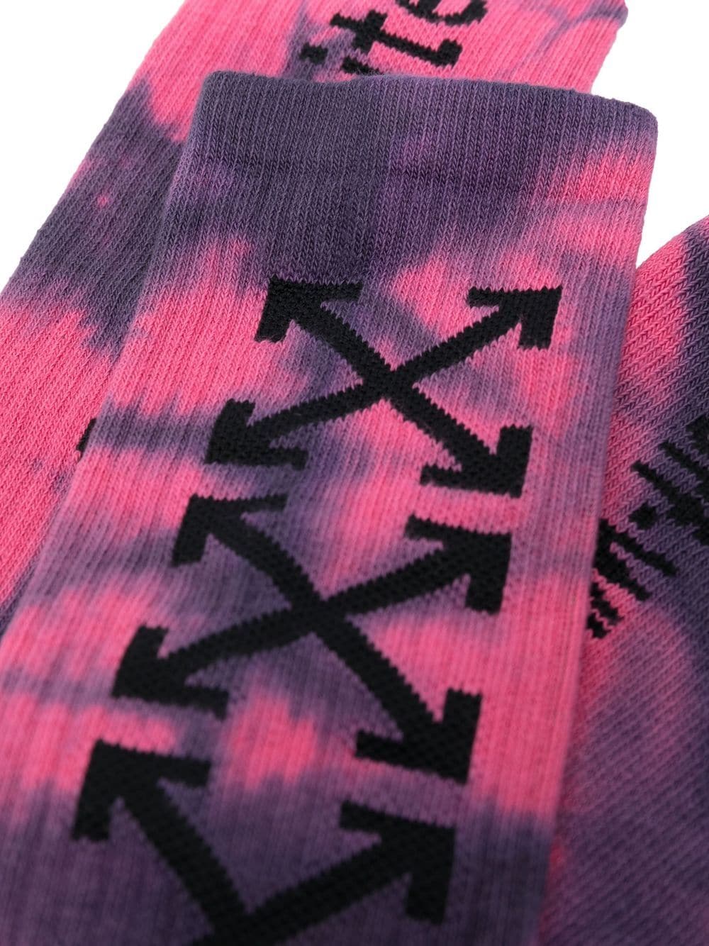 Off-White Sokken met tie-dye print - Roze