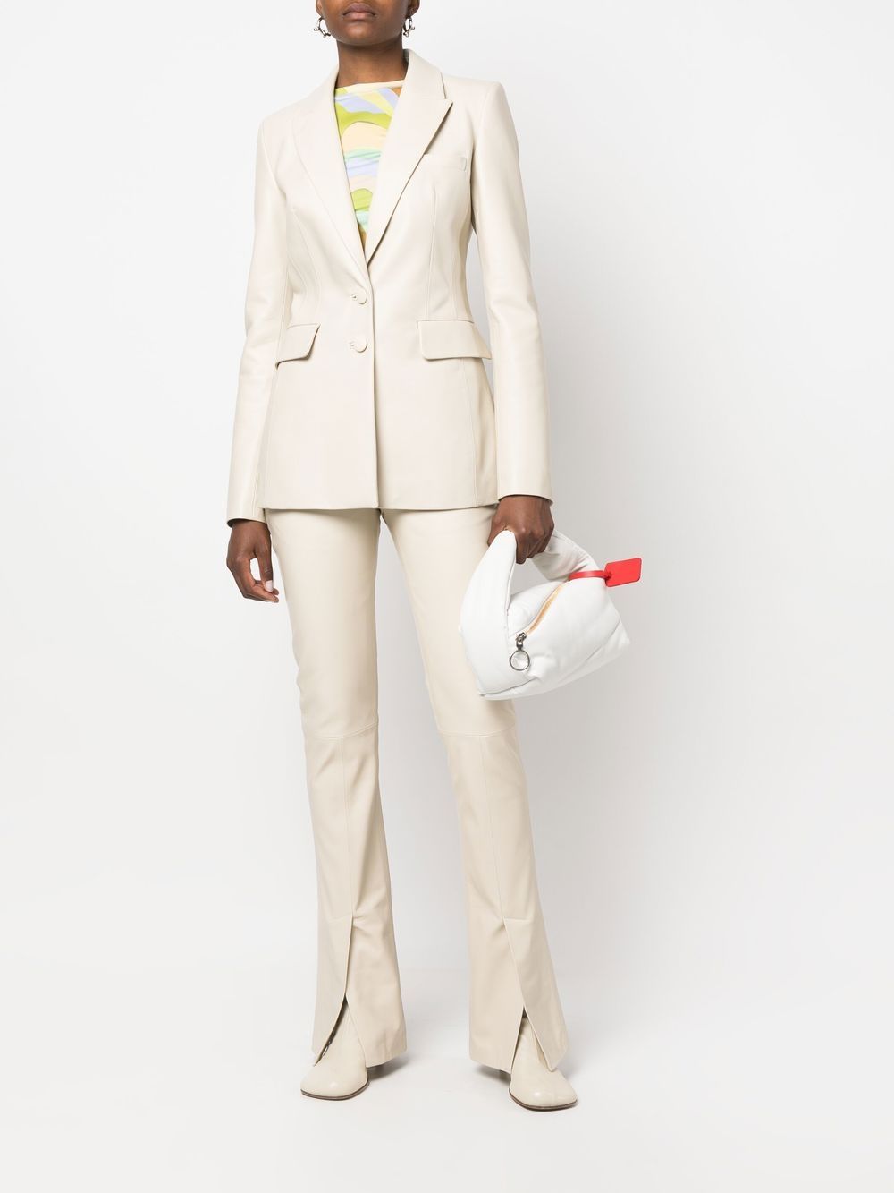 Off-White Blazer met enkele rij knopen - Beige