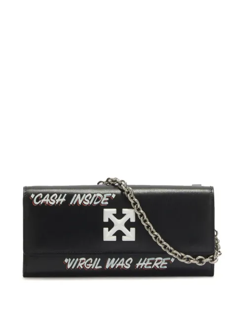Off-White Quote-motif Jitney chain wallet