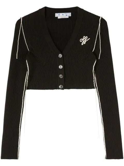 Off-White ribbed cropped cardigan