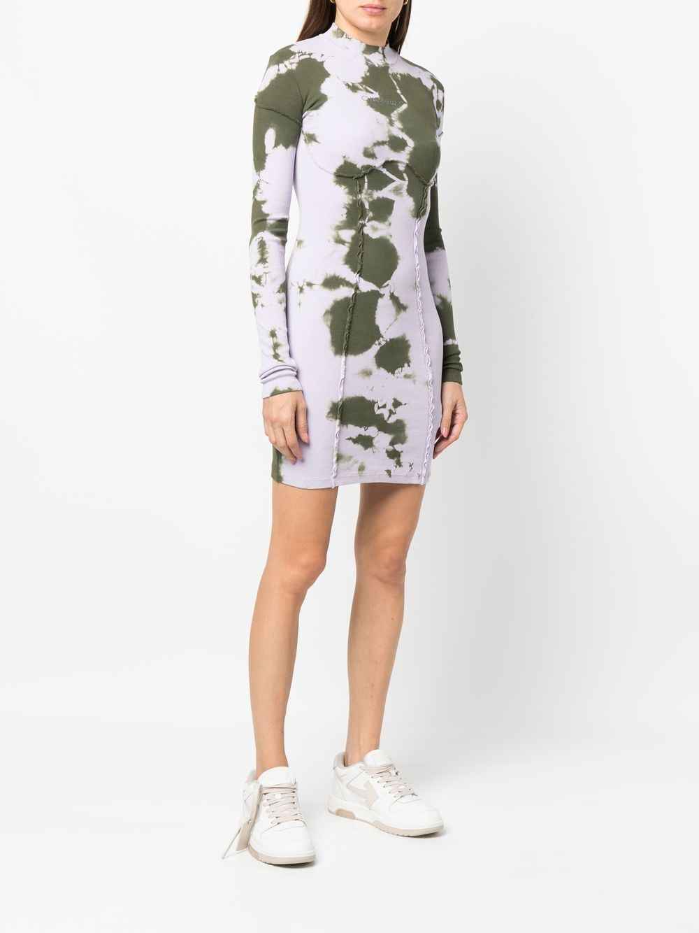 Off-White Bling tie-dye ribbed minidress Women