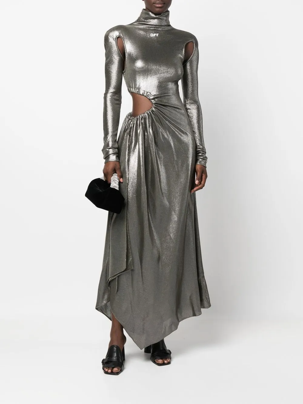 Off-White Jurk met metallic finish - Grijs