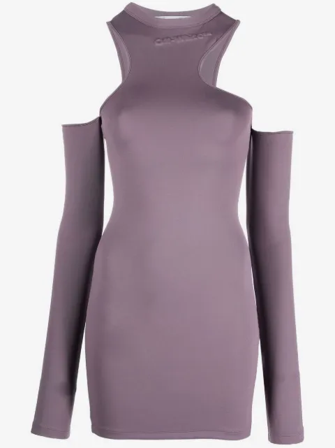 Off-White asymmetric cold-shoulder minidress