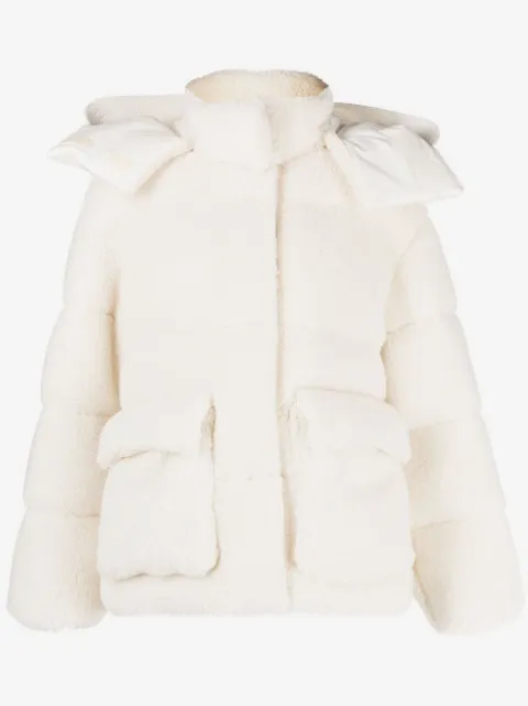 Off-White Arrows fleece-texture puffer jacket