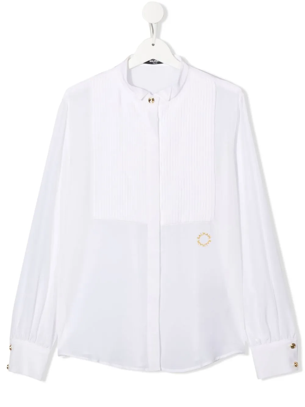 

Balmain Kids camisa con panel plisado - Blanco