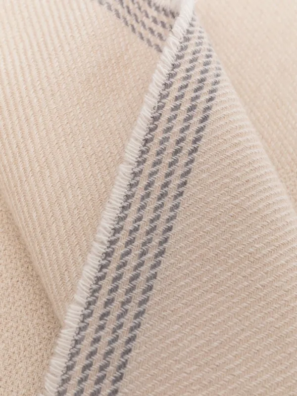 Brunello Cucinelli ストライプディテール シルクスカーフ