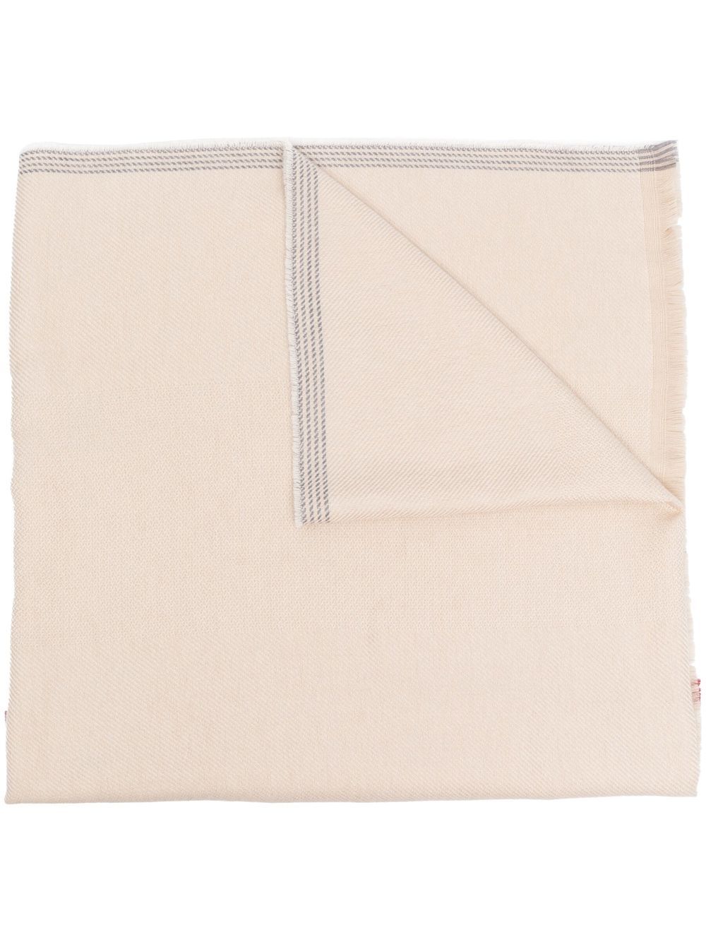 Brunello Cucinelli Stripe Detail Beige Scarf In Neutrals