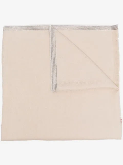 Brunello Cucinelli stripe-detail silk scarf