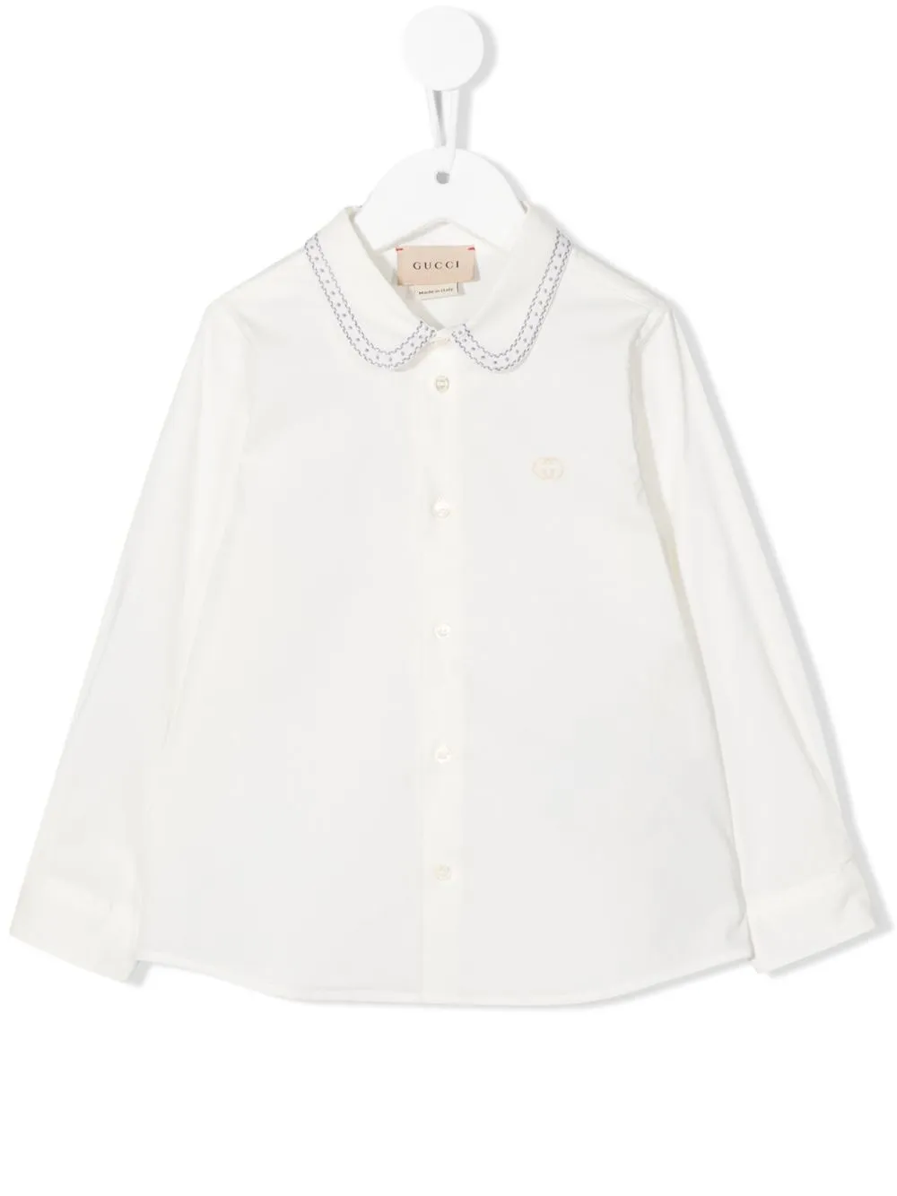 

Gucci Kids camisa con cuello bordado - Blanco