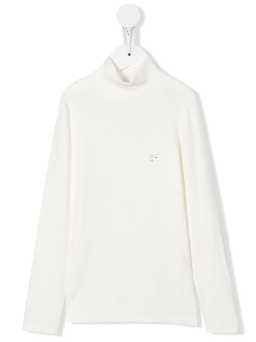 

Monnalisa logo-embroidered high-neck sweatshirt - White