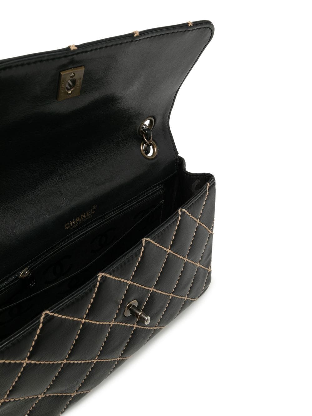 Chanel 2000 Beige Wild Stitch Flap Bag · INTO