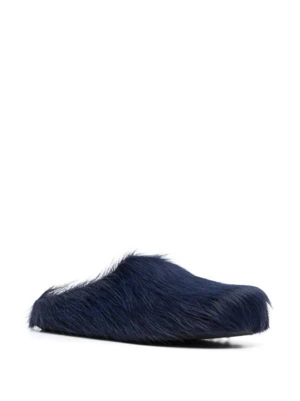 【関税込み】Marni ブルー Fussbett サボ Sabots Fussbett bleus en cuir de veau à poils longs | Marni