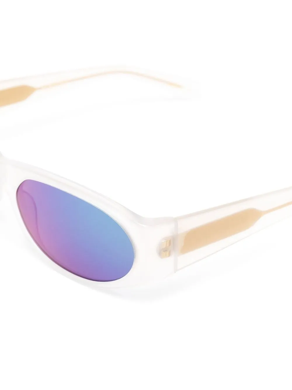  Flatlist Sonnenbrille Mit Rundem Gestell   Weiß 