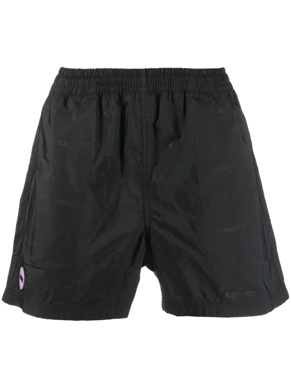 

Pleasures bermudas con logo en relieve - Negro