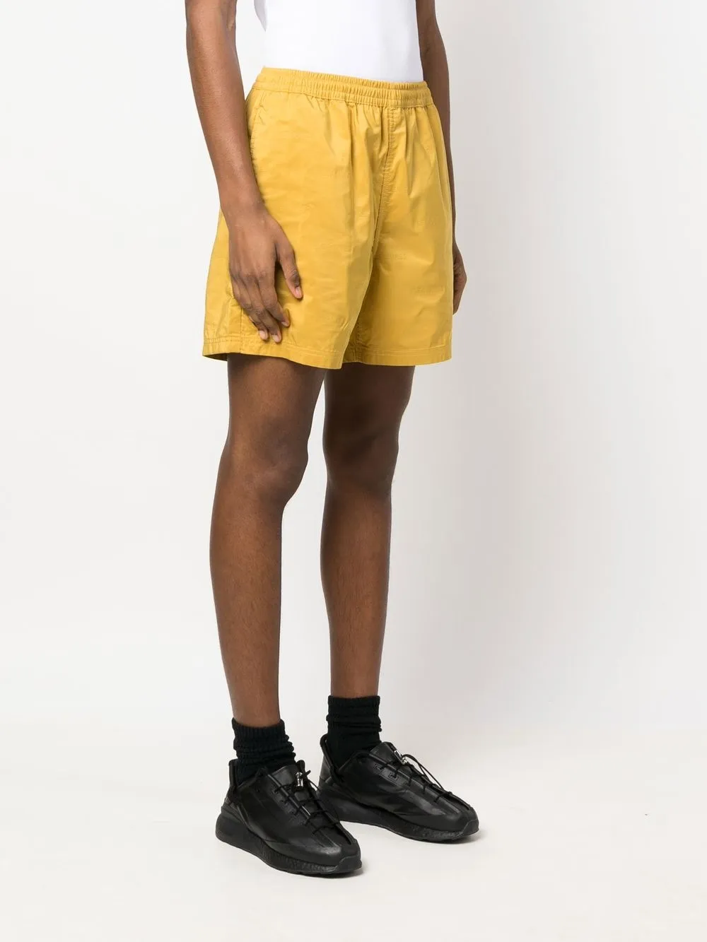  Pleasures Embossed Logo Bermuda Shorts - Yellow 