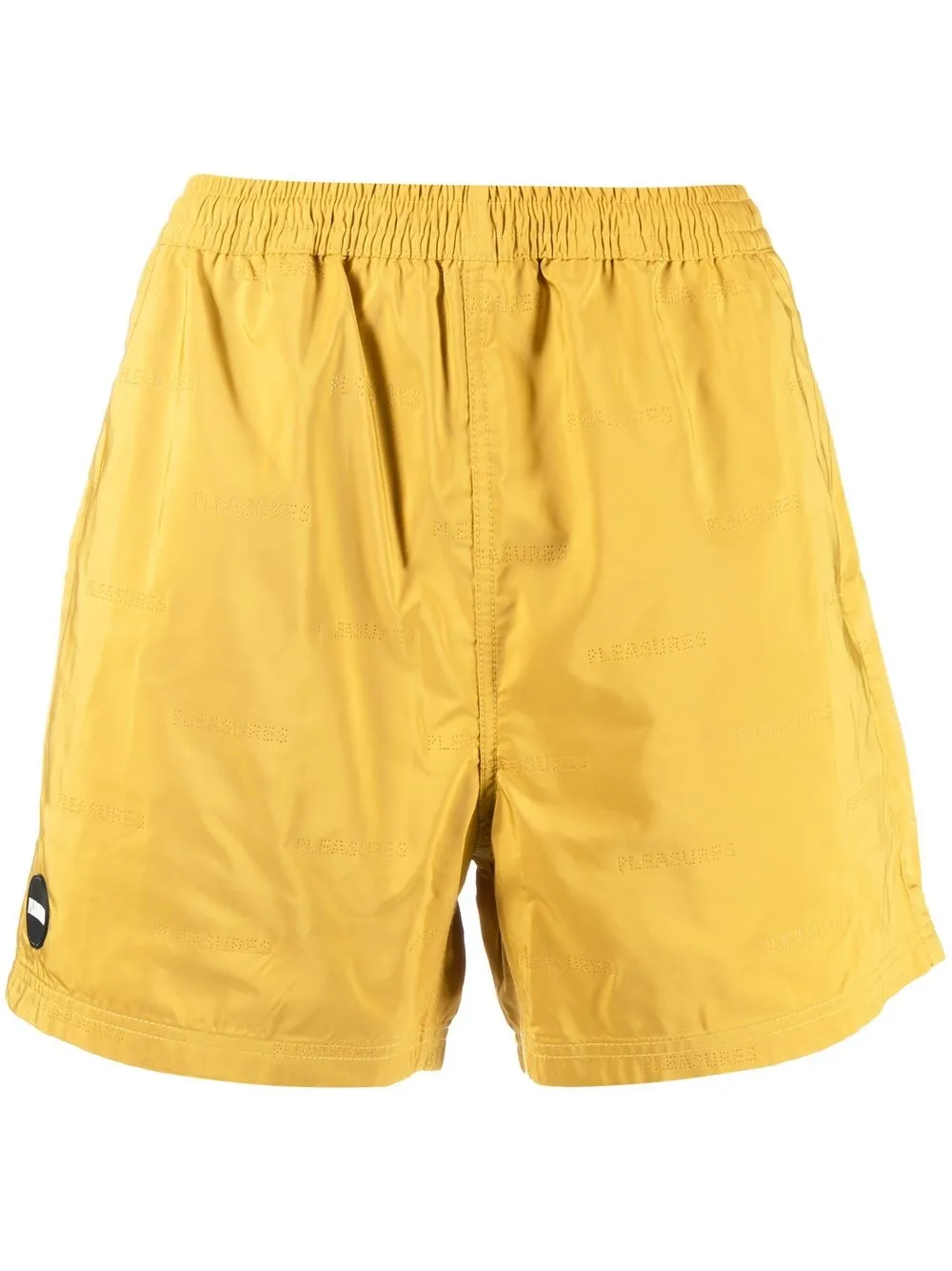 

Pleasures bermudas con logo en relieve - Amarillo