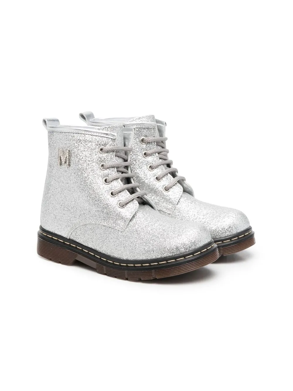 

Monnalisa monogram-detail ankle boots - Metallic