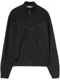 Off-White logo-embroidered zip-up jacket - Black