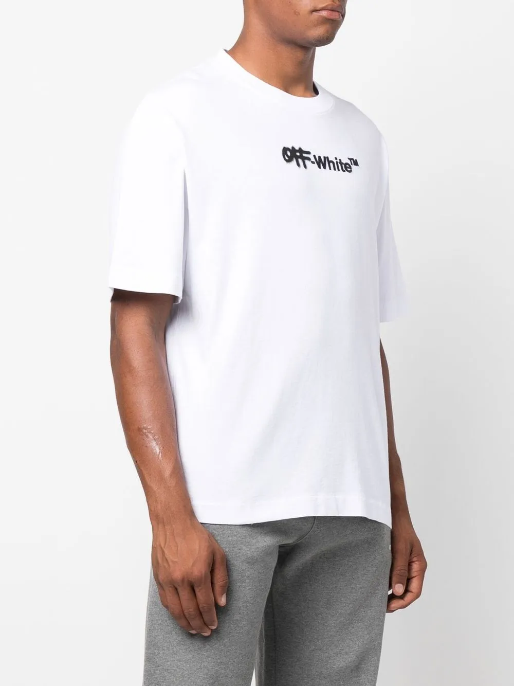 off-white logo刺绣棉t恤 图 3