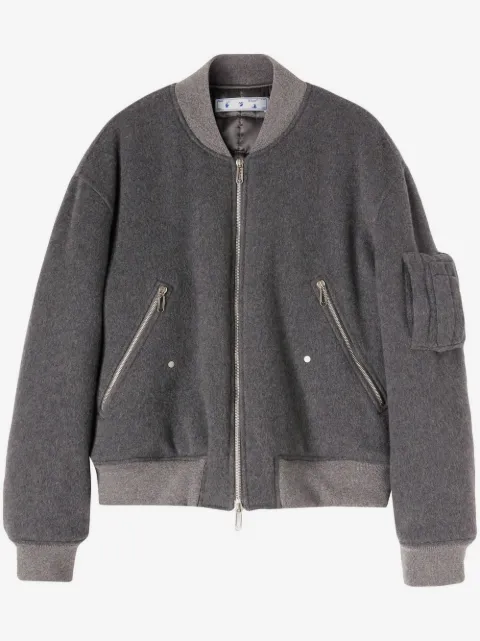 Off-White embroidered-slogan bomber jacket