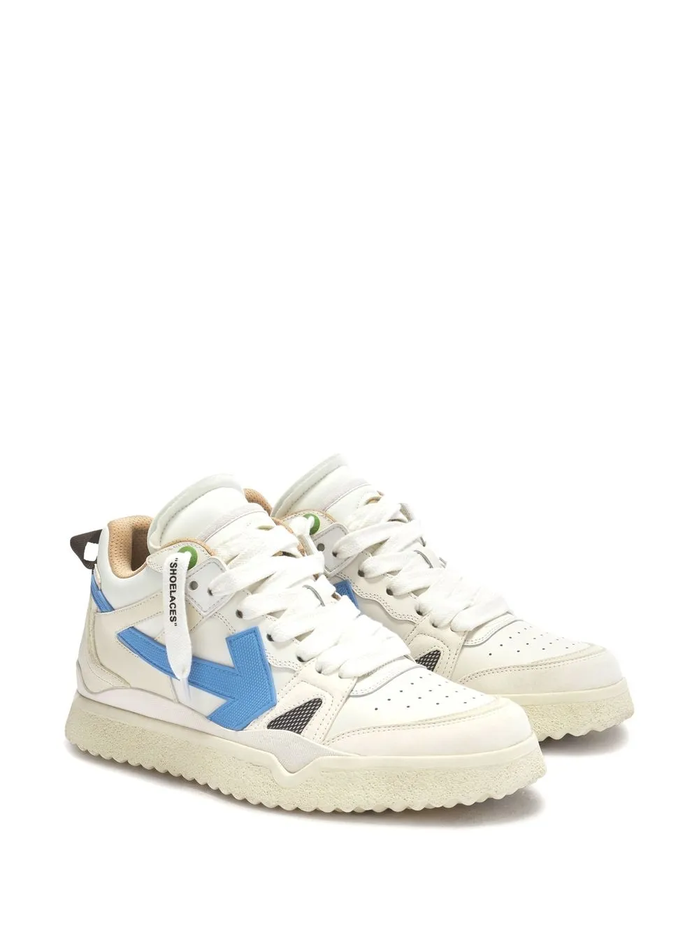 off white mid top sponge sneakers