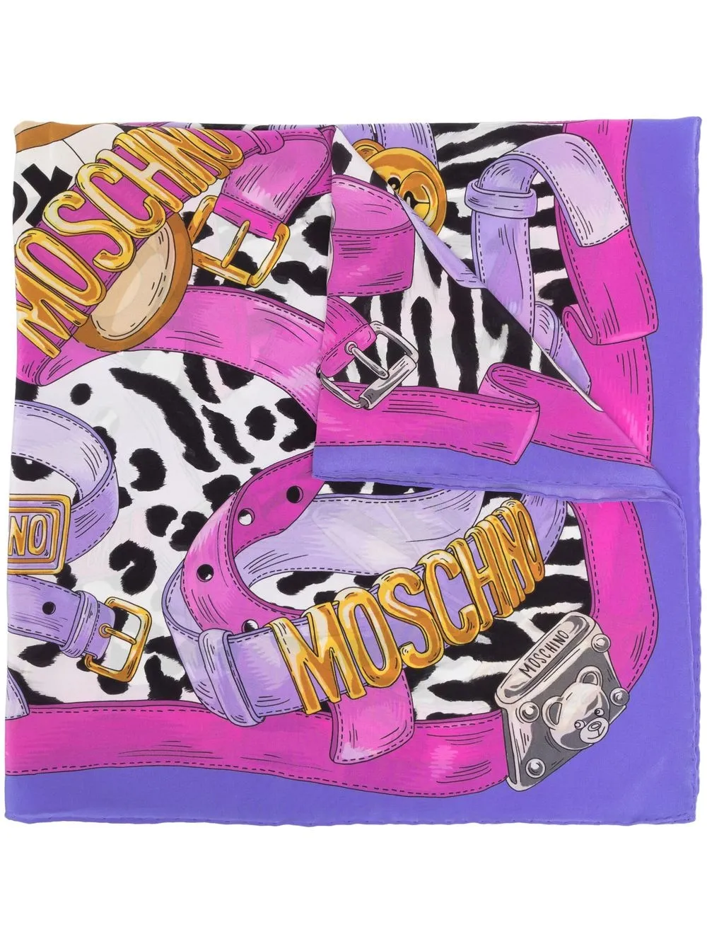 

Moschino mascada con estampado teddy bear - Morado