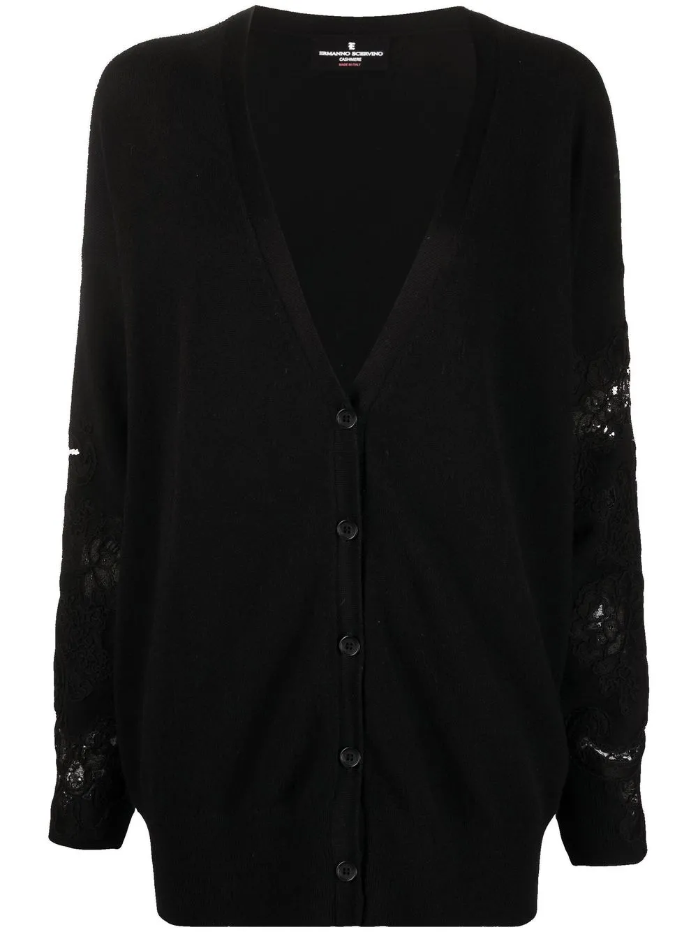 

Ermanno Scervino floral lace V-neck cardigan - Black