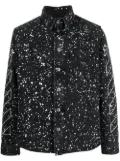 Off-White Diag-stripe paint-splatter denim shirt - Black