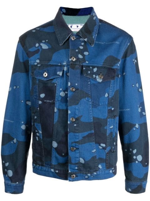 camouflage-print denim jacket