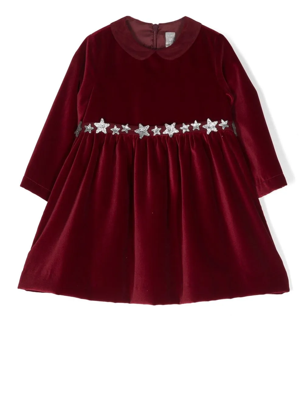 

Il Gufo star-embellished velvet dress - Red