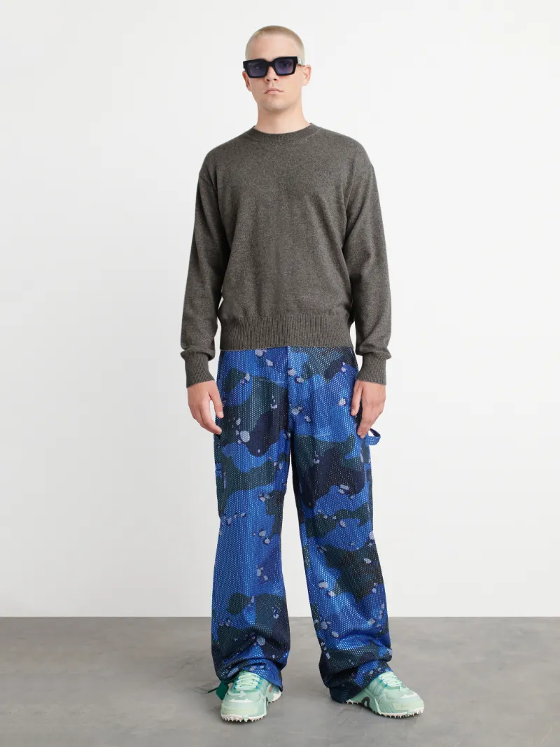 embroidered logo crew neck jumper