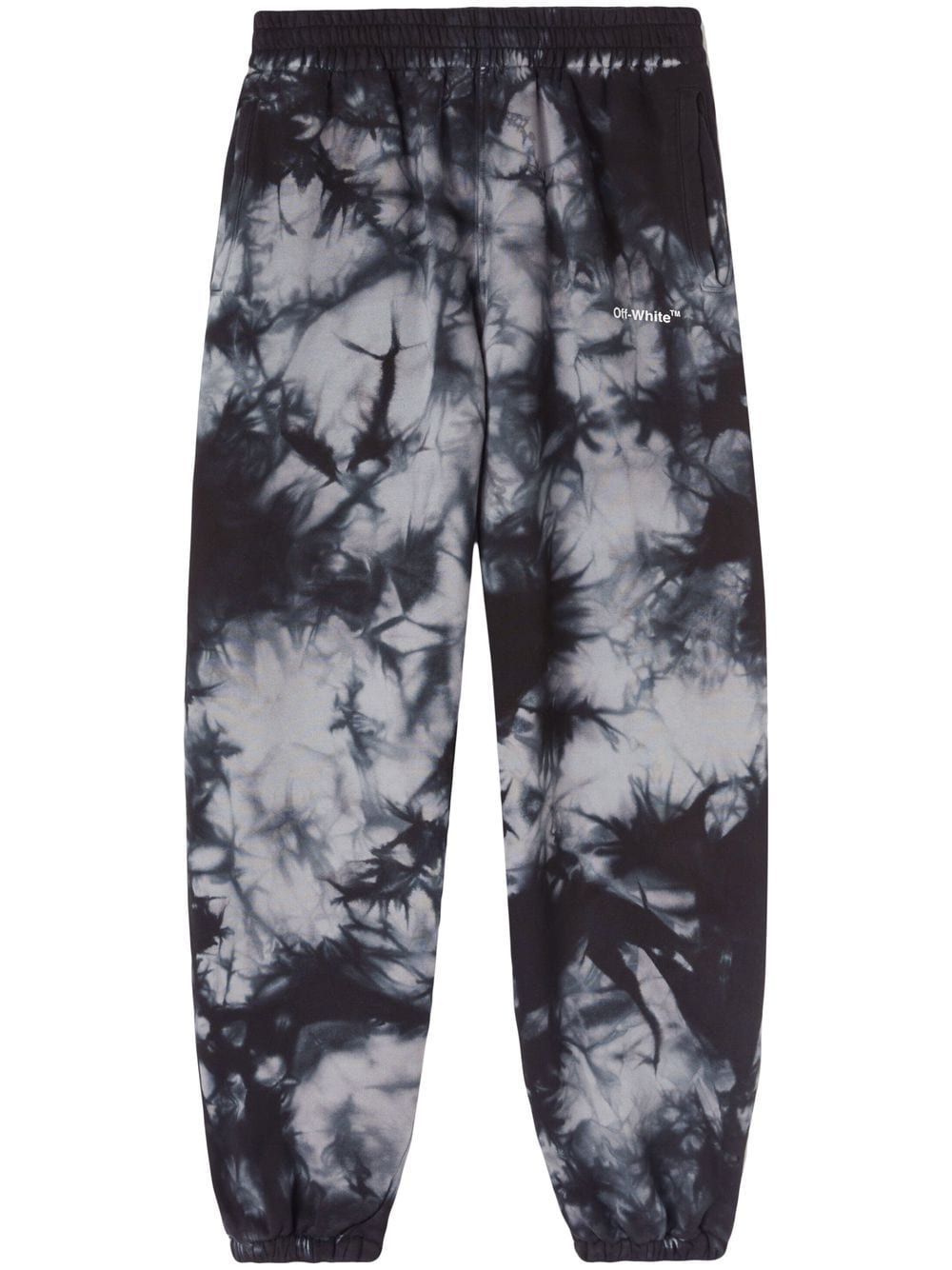 Shop Off-white Marbled Stripe-print Track Pants In Grey