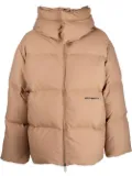 Off-White Race canvas down padded jacket - Brown