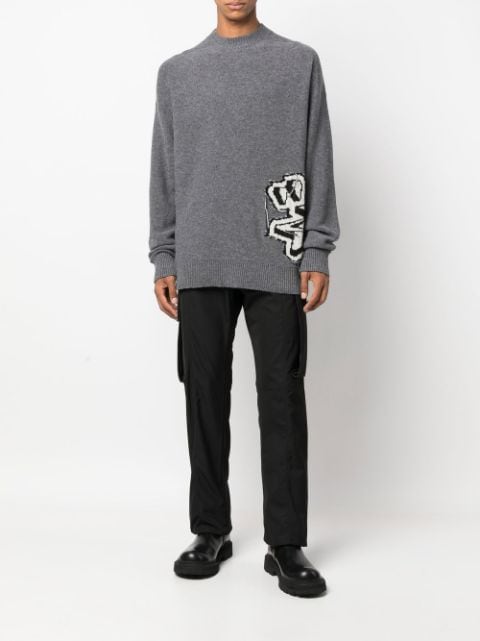 Graffiti chunky-knit jumper 