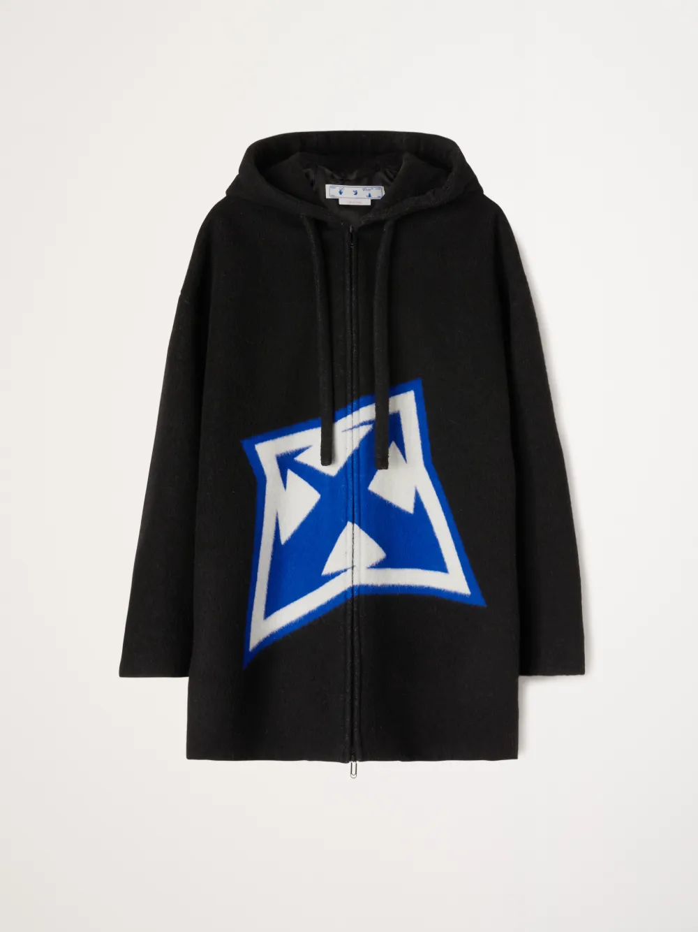 THUND ARROW WOOL OVER ZIP HOODIE in black | Off-White™ Official RS