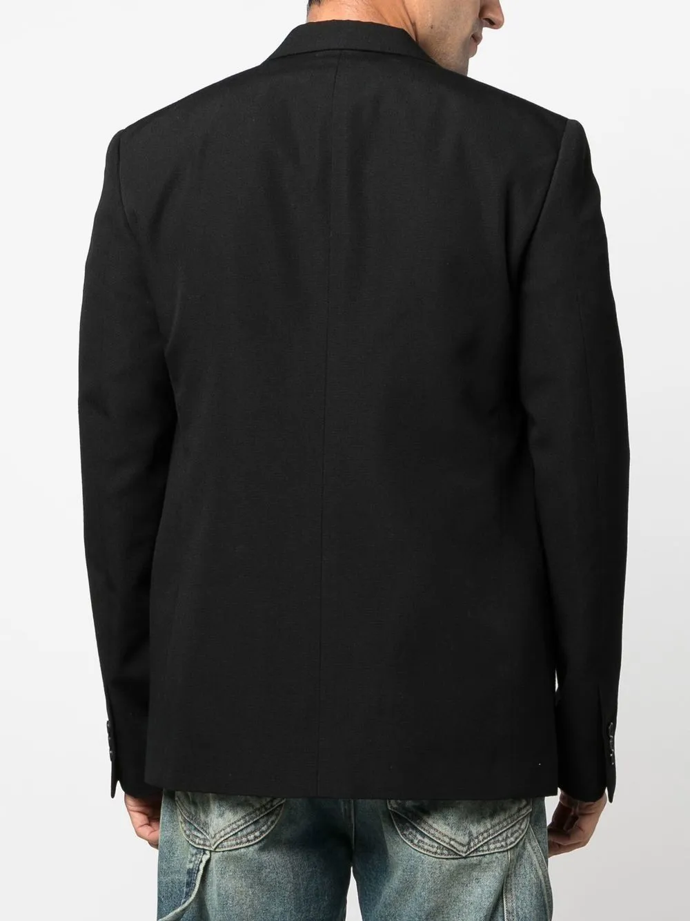 Shop Off-white Single-breasted Tailored Blazer In Black