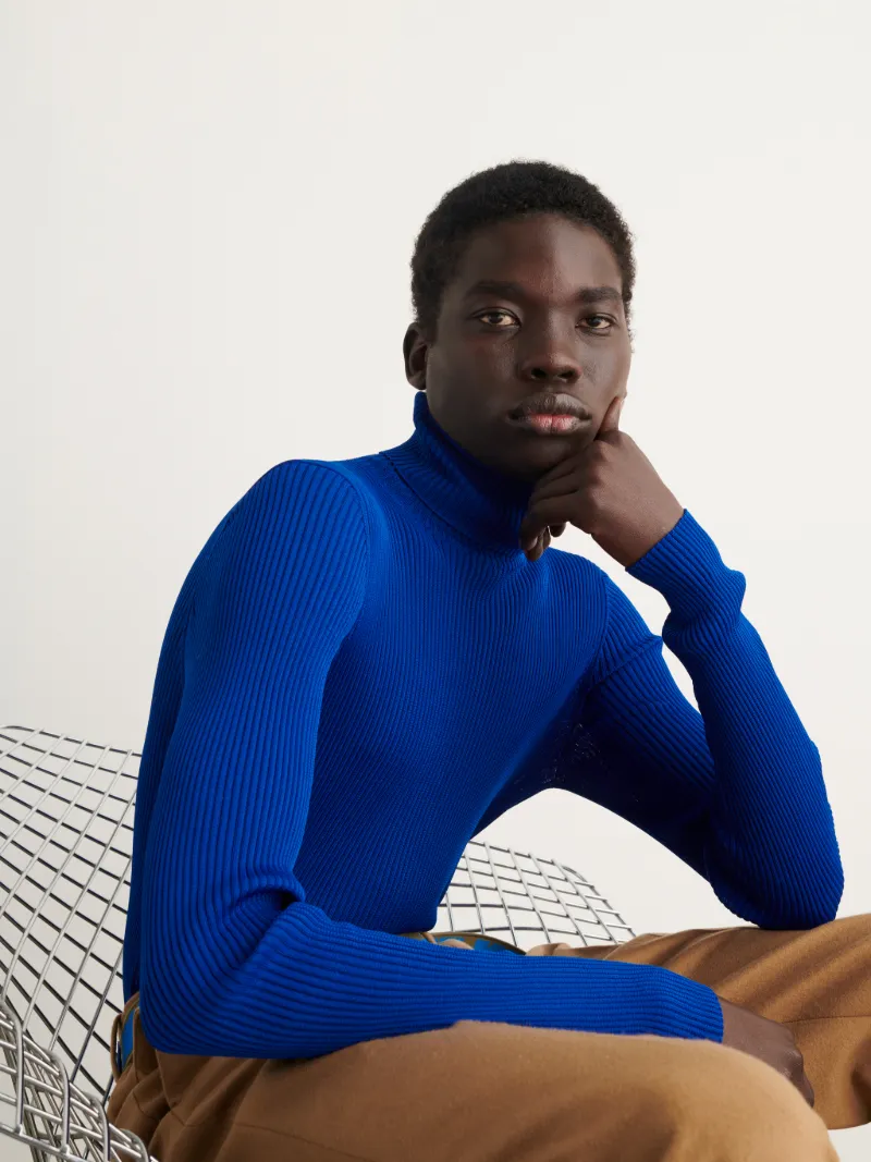 HELVET FINE KNIT RIB TURTLNECK