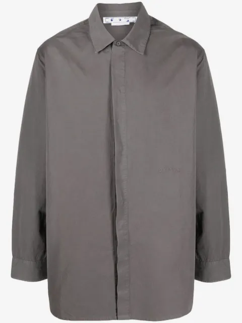 Off-White embroidered-logo oversized-cut shirt