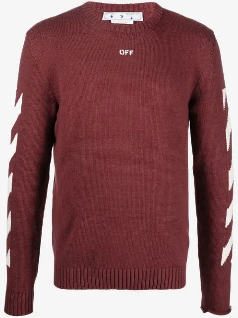 Off-White arrow-knit crew neck jumper
