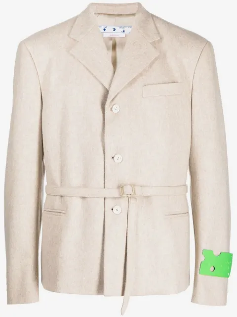 Off-White buckle-fastened single-breasted blazer