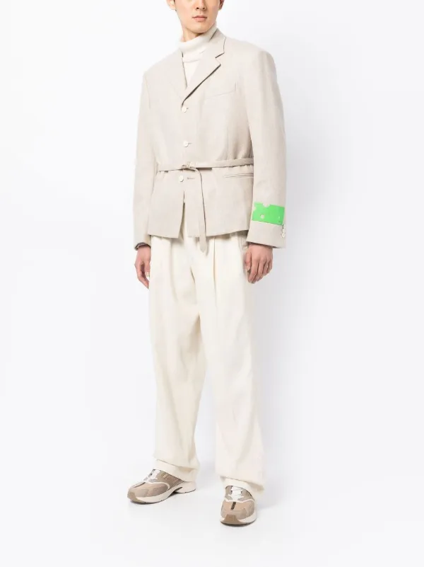 Off-White buckle-fastened single-breasted Blazer | Neutrals